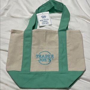 Trader Joe's Mini Pastel Canvas Tote Bag